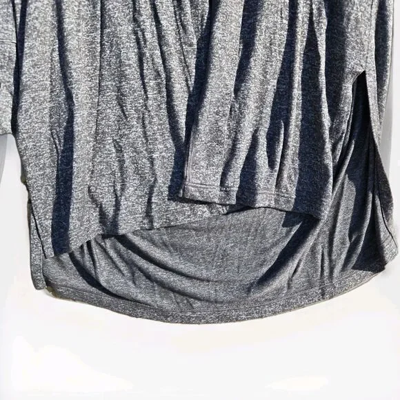 Athleta Harmony Wrap Hooded Cardigan Gray Open Front Drape Women Medium Stretchy - Picture 6 of 9